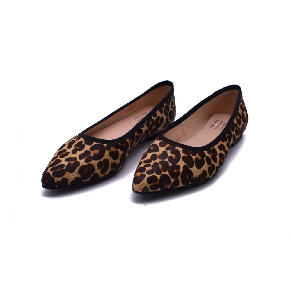 Leather Ballet Flats Leopard | Handmade in Spain | NARROW